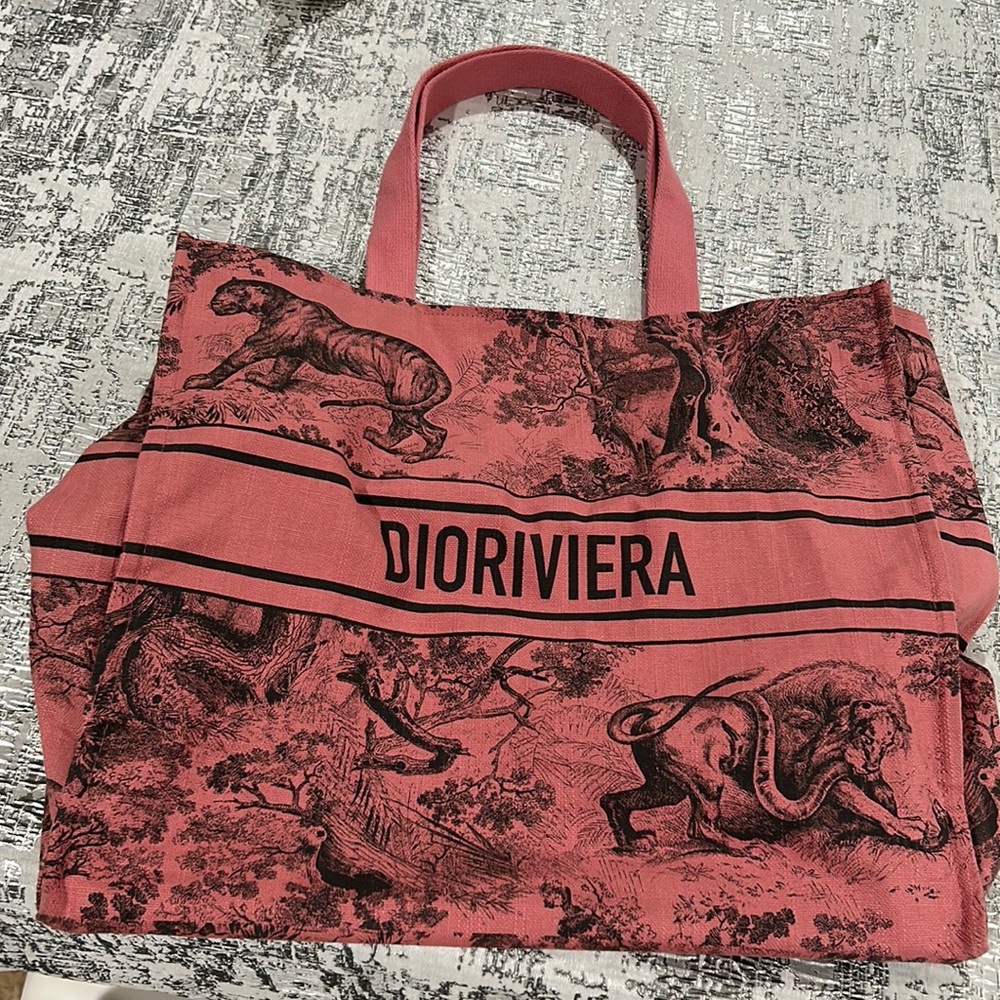 Brand new Christian Dior dioriviera vip resort linen beach bag